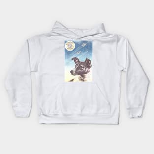 Laika Space Dog / Retro Faded Soviet Style Design Kids Hoodie